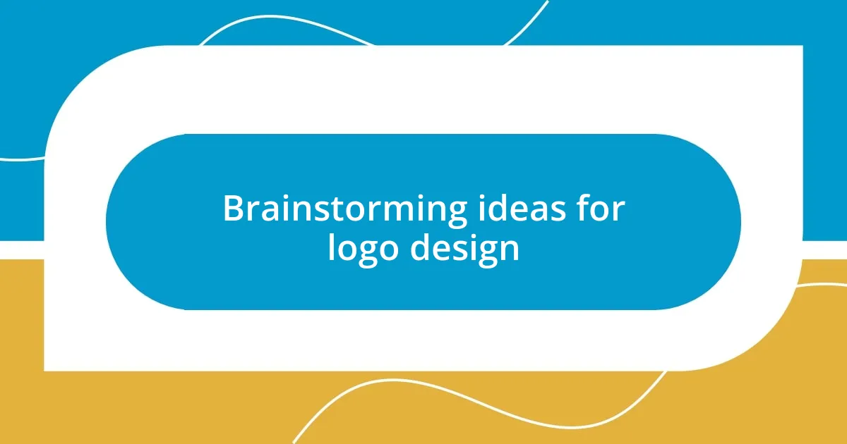 Brainstorming ideas for logo design